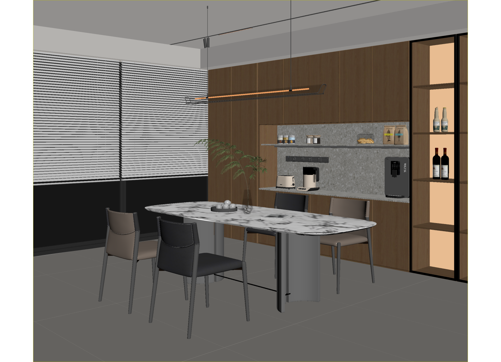 现代茶水间3D模型下载【ID:1214850757】