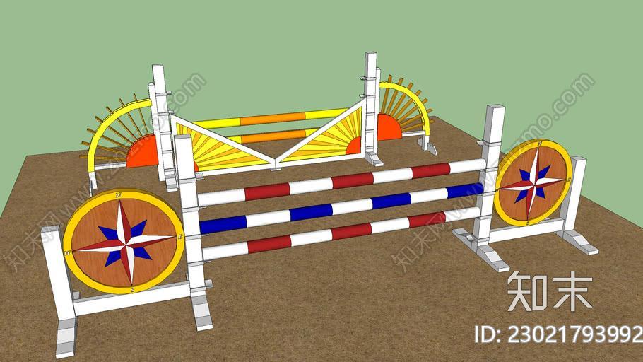 3D马障碍的马跳跃锦标赛SU模型下载【ID:1162235966】