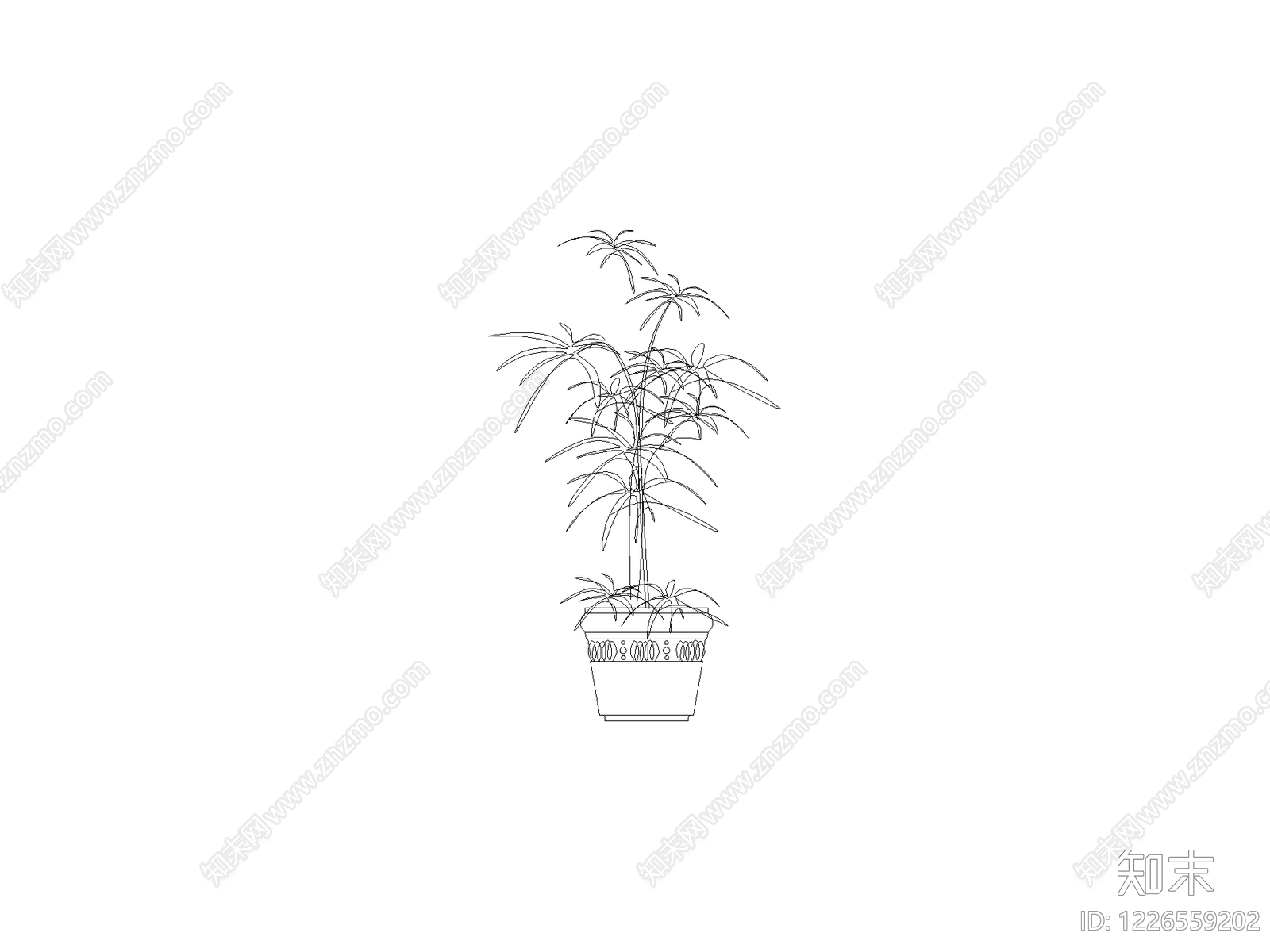种绿植盆栽图块cad施工图下载【ID:1226559202】