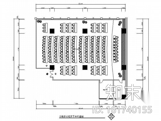 某办公楼多功能厅设计装修图cad施工图下载【ID:161740155】