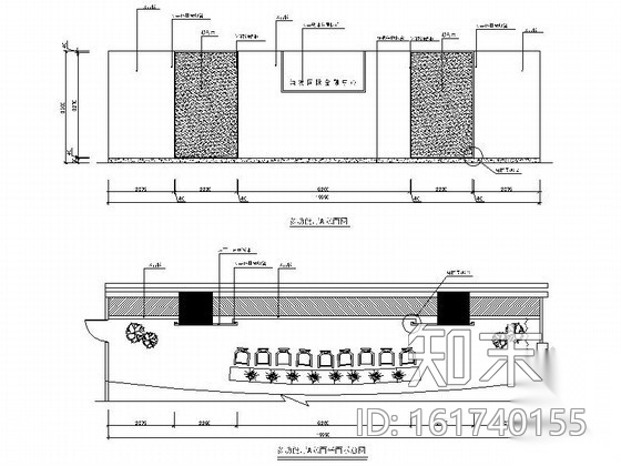 某办公楼多功能厅设计装修图cad施工图下载【ID:161740155】