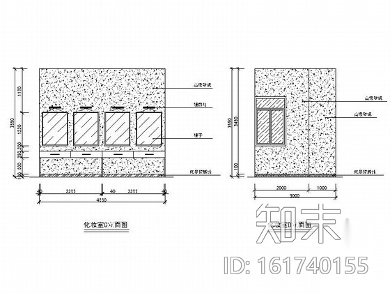 某办公楼多功能厅设计装修图cad施工图下载【ID:161740155】