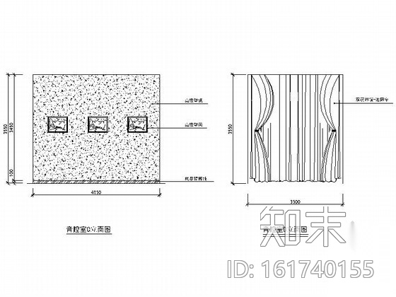 某办公楼多功能厅设计装修图cad施工图下载【ID:161740155】