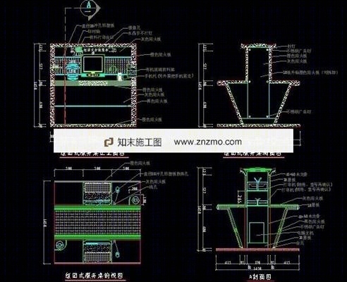 移动厅团组式服务桌详图cad施工图下载【ID:36941864】