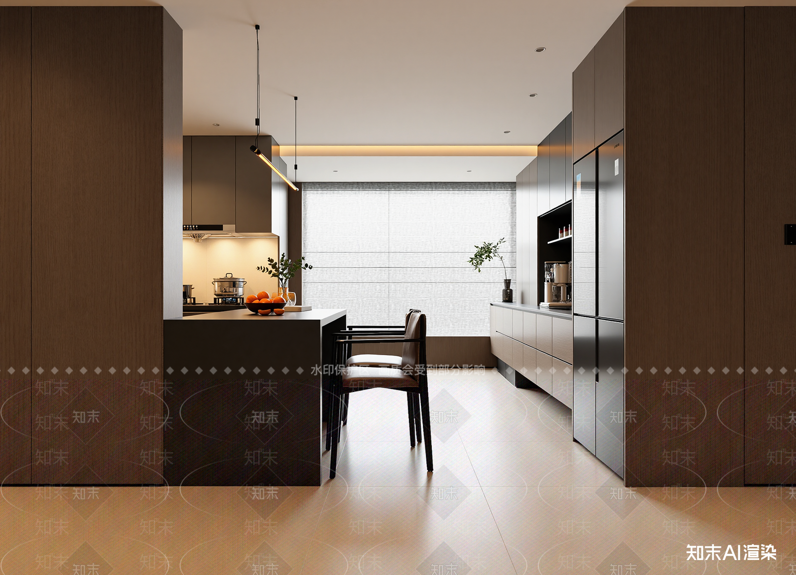 现代开放式厨房3D模型下载【ID:1214921449】