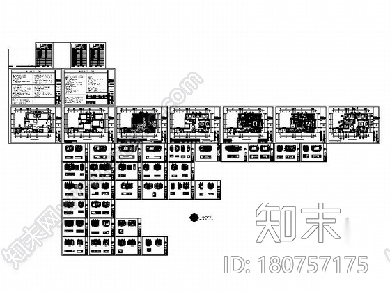 [福州]花园小区大四居样板间室内装修图cad施工图下载【ID:180757175】