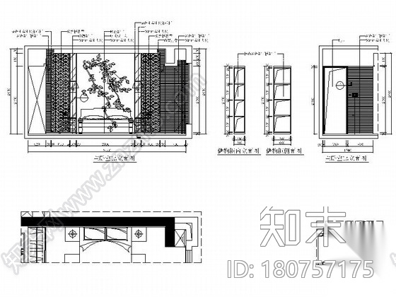 [福州]花园小区大四居样板间室内装修图cad施工图下载【ID:180757175】