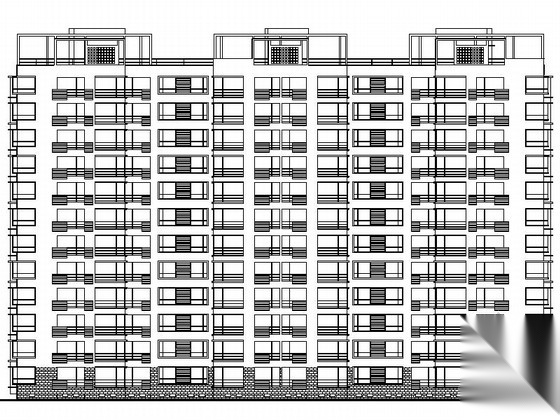 某十二层小高层住宅楼建筑方案图cad施工图下载【ID:166831180】