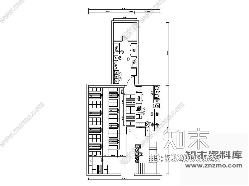 施工图某连锁烤肉店装修图纸施工图下载【ID:532006525】