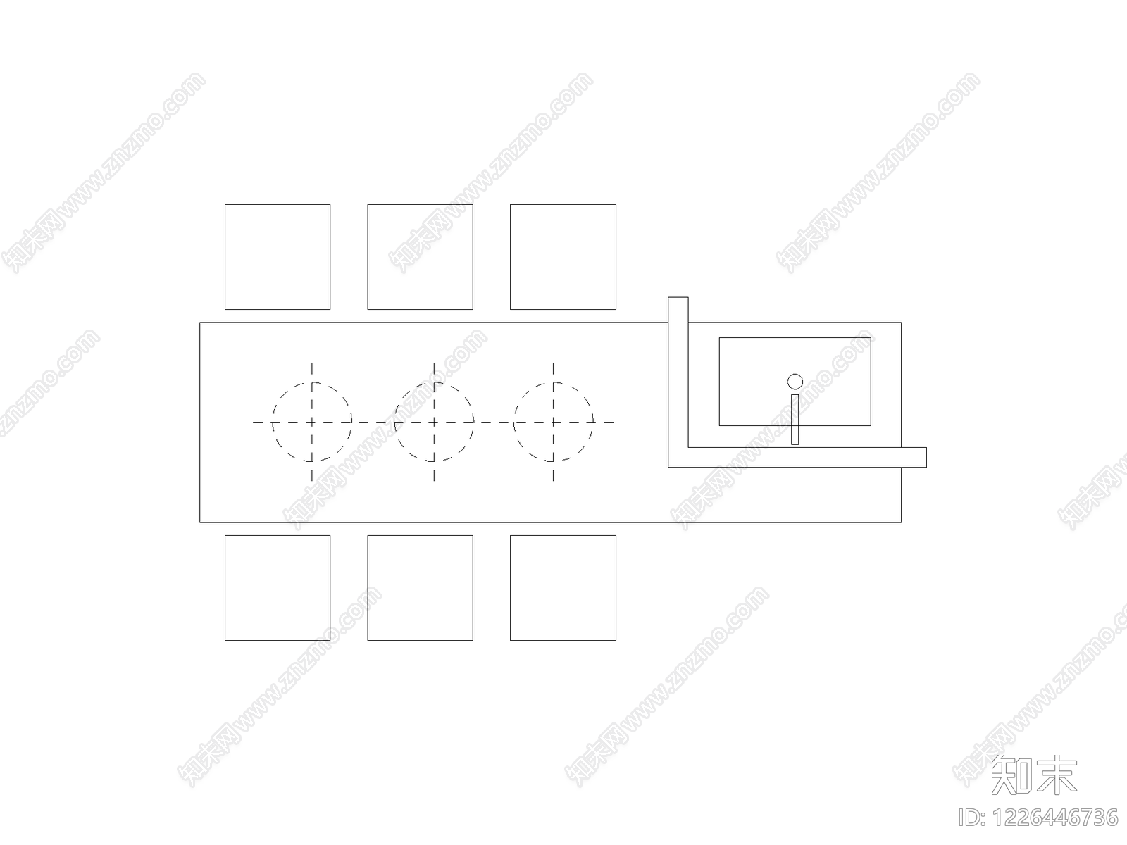 桌椅cad施工图下载【ID:1226446736】