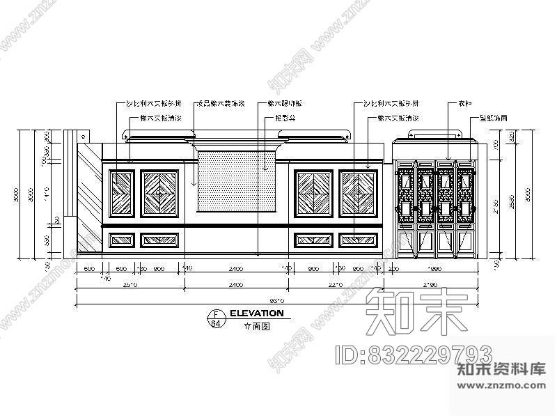 图块/节点欧式大厅立面图cad施工图下载【ID:832229793】