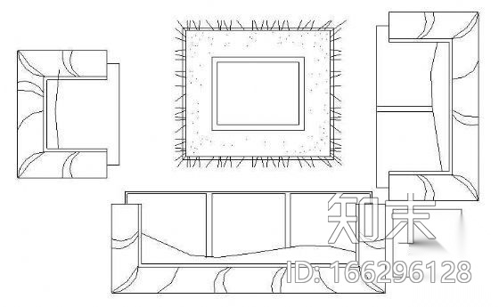 沙发图块4施工图下载【ID:166296128】