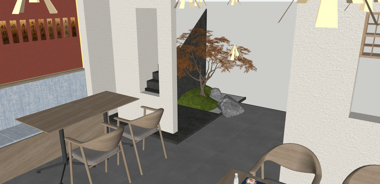 日式日料店SU模型下载【ID:1215946864】