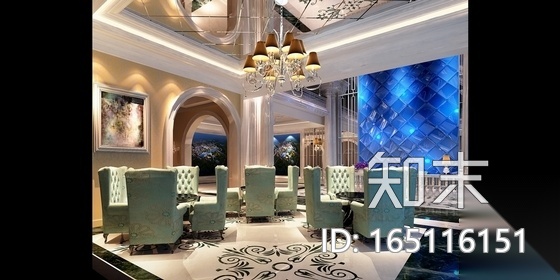 [上海]温泉度假售楼中心设计施工图（含效果）cad施工图下载【ID:165116151】