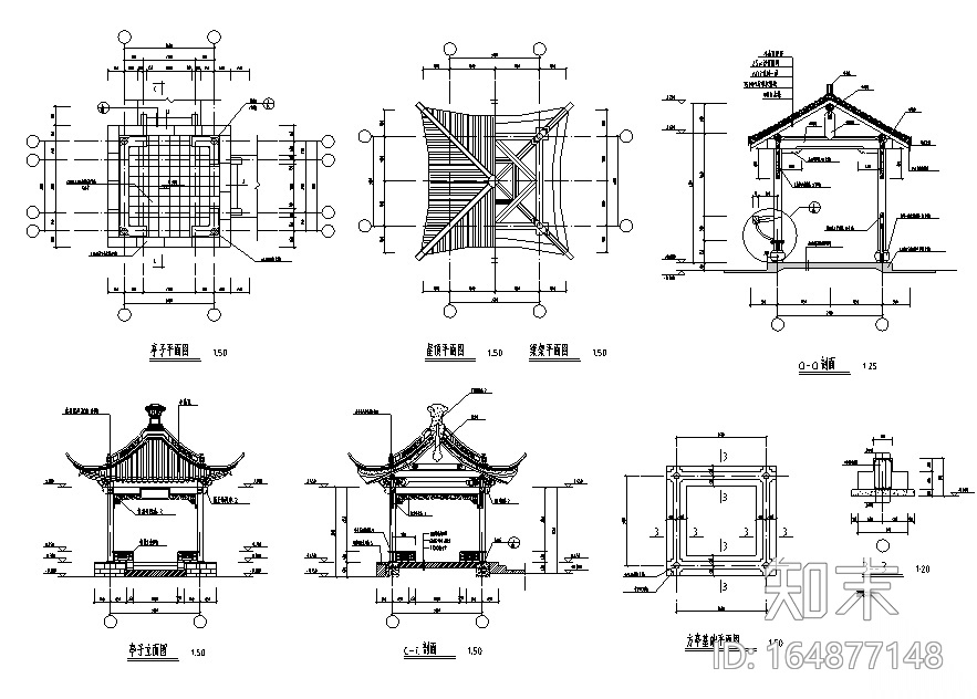 中国古建长廊建筑设计施工图cad施工图下载【ID:164877148】