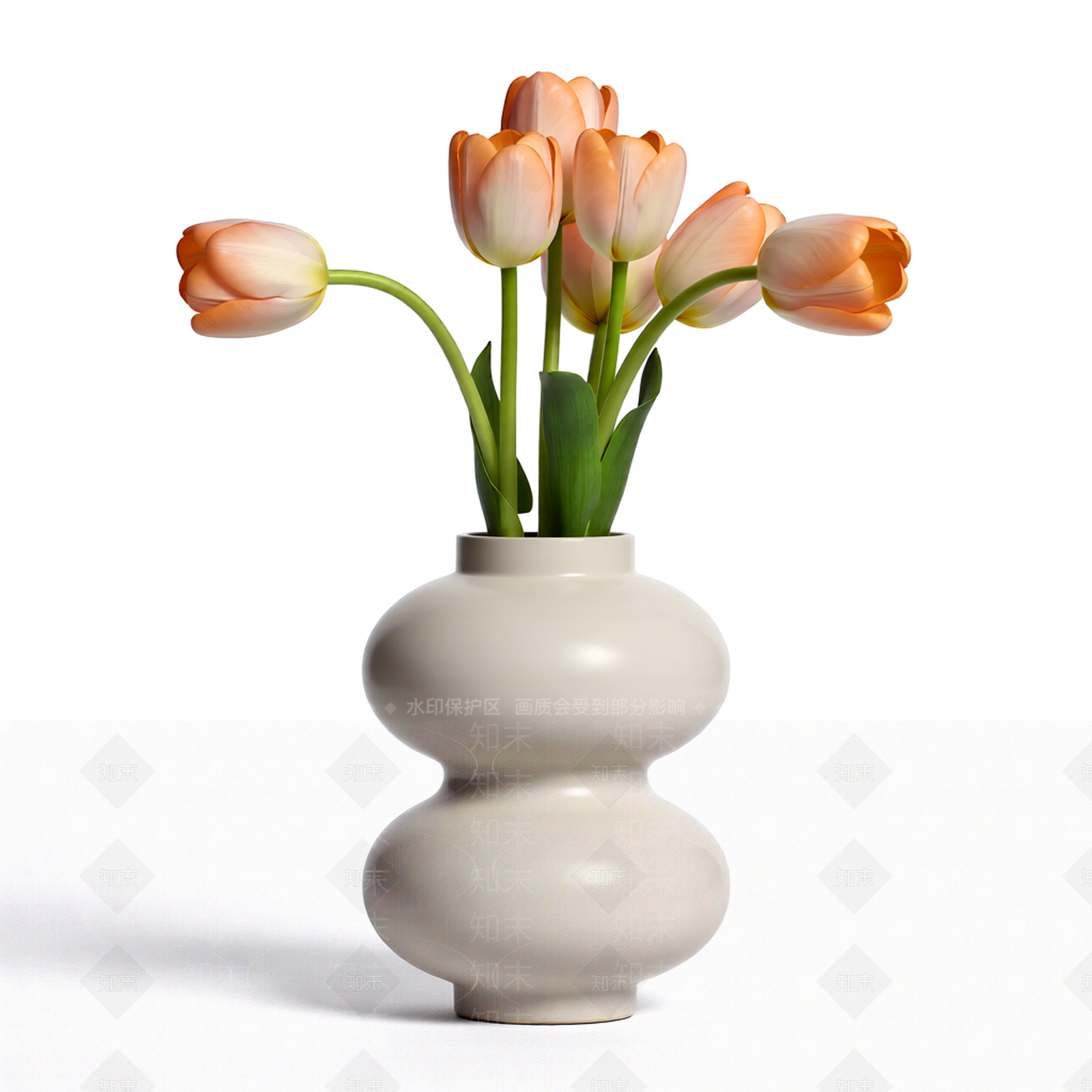 带花葫芦形花瓶3D模型下载【ID:1206198009】