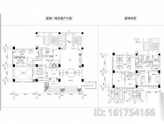 [天津]知名设计院设计现代感豪华集团办公室空间施工图...cad施工图下载【ID:161754166】
