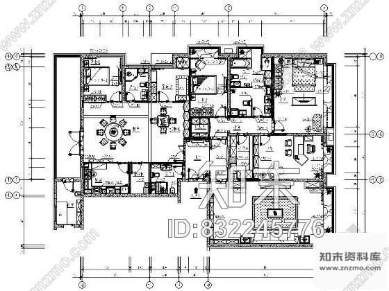 图块/节点家居户型平面施工图下载【ID:832245776】