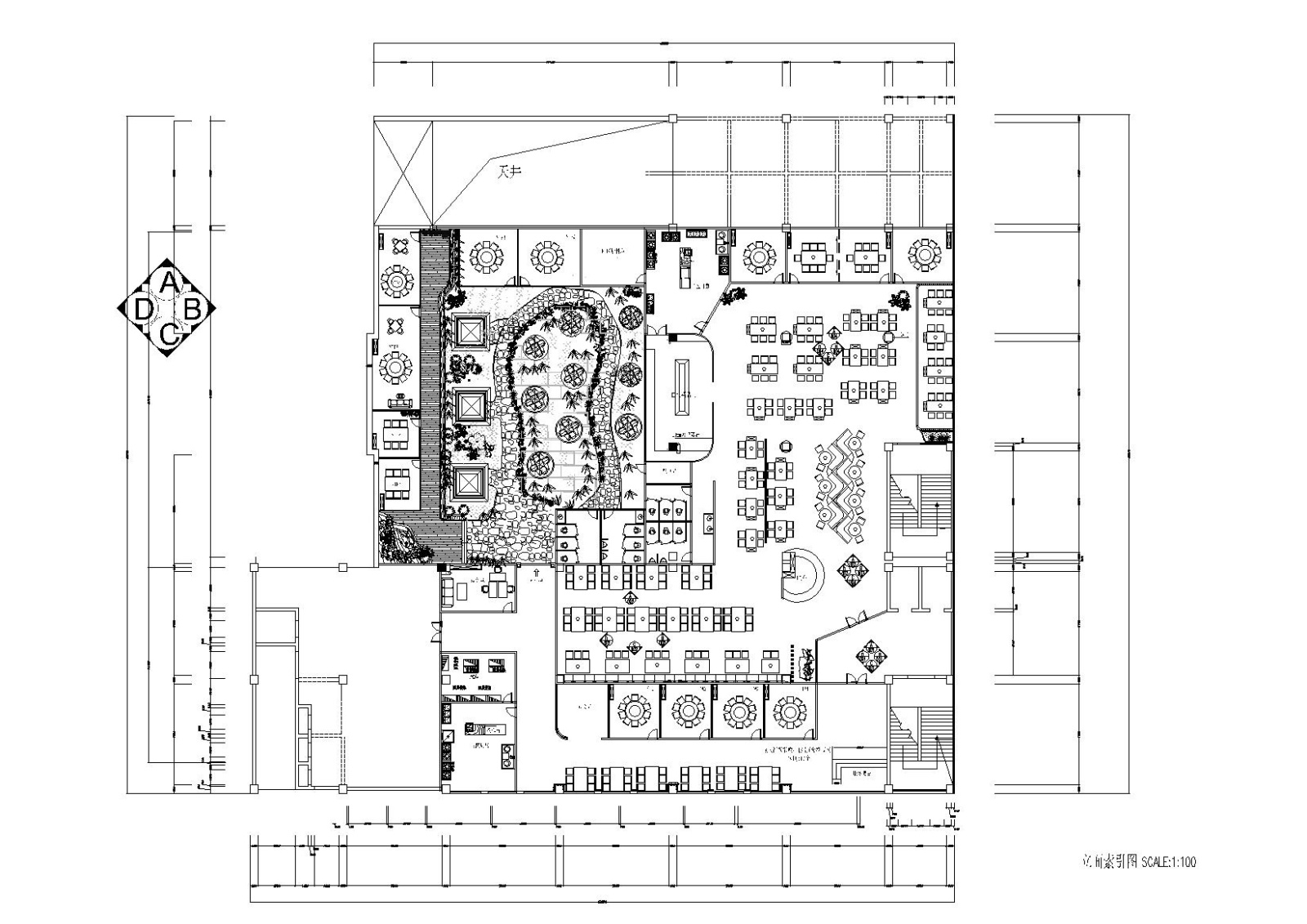 铜锅火锅店装饰设计施工图+3D模型+效果图施工图下载【ID:160708114】