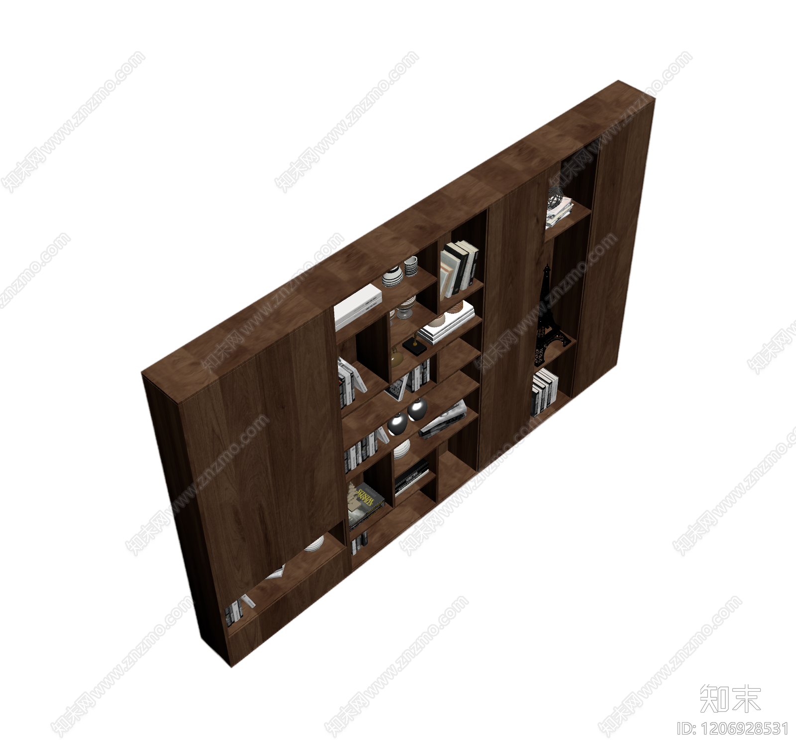 木质组合书柜3D模型下载【ID:1206928531】