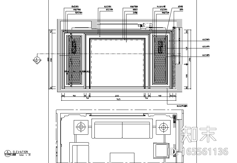 中式风格三层别墅设计施工图（附效果图）cad施工图下载【ID:165561136】