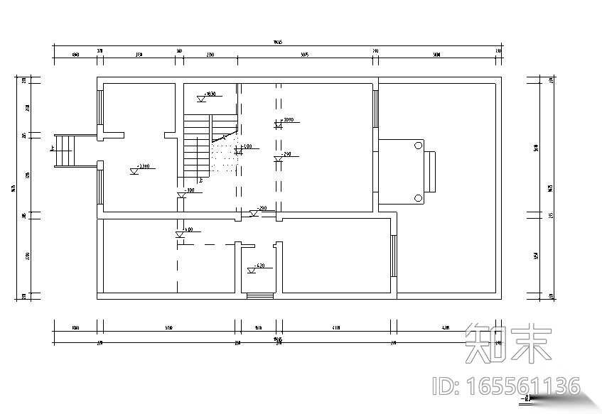 中式风格三层别墅设计施工图（附效果图）cad施工图下载【ID:165561136】