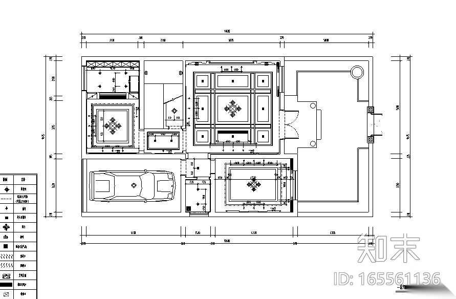 中式风格三层别墅设计施工图（附效果图）cad施工图下载【ID:165561136】