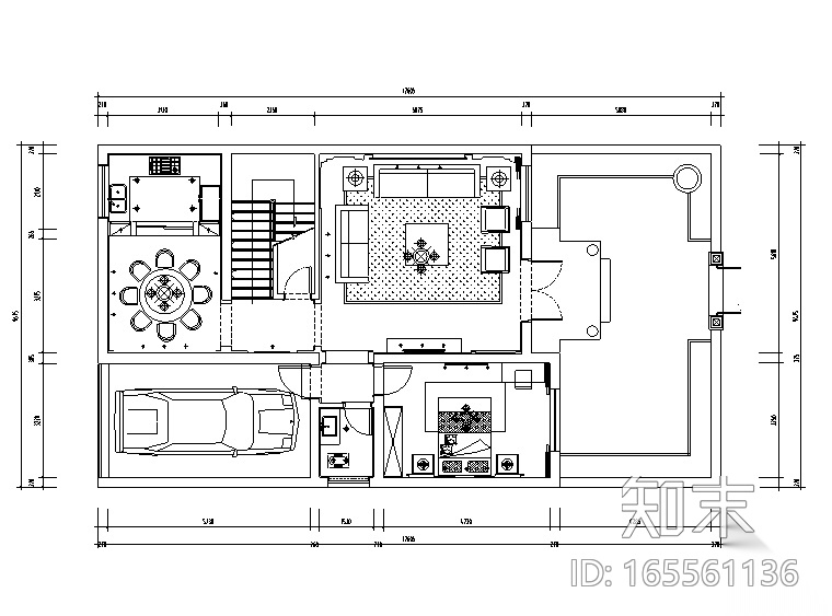 中式风格三层别墅设计施工图（附效果图）cad施工图下载【ID:165561136】