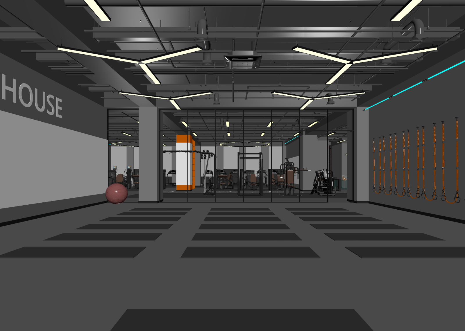 现代健身房3D模型下载【ID:1214789100】