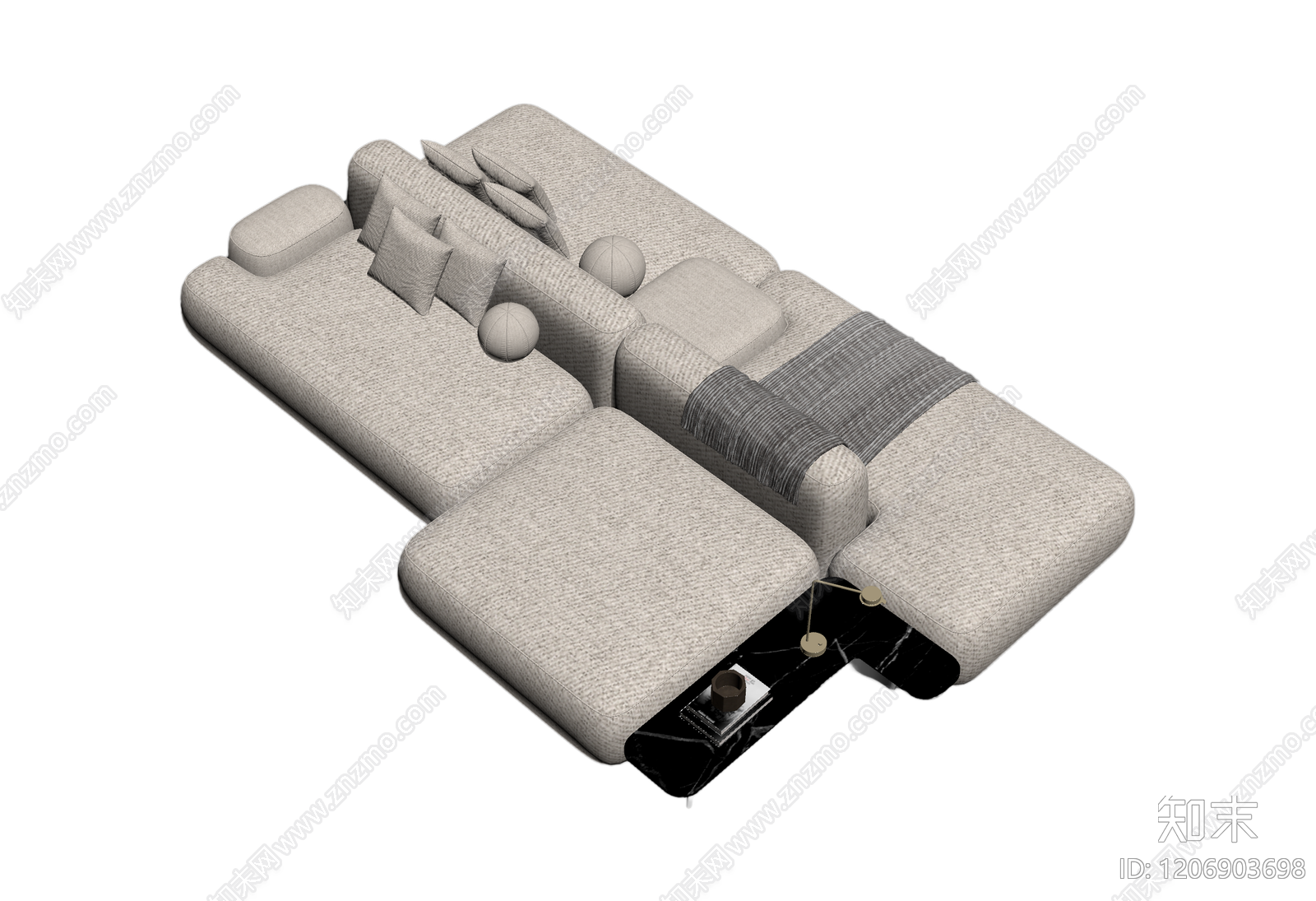 模块化沙发组合3D模型下载【ID:1206903698】