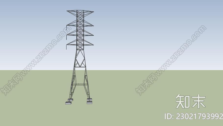 150千伏塔SU模型下载【ID:1162361437】