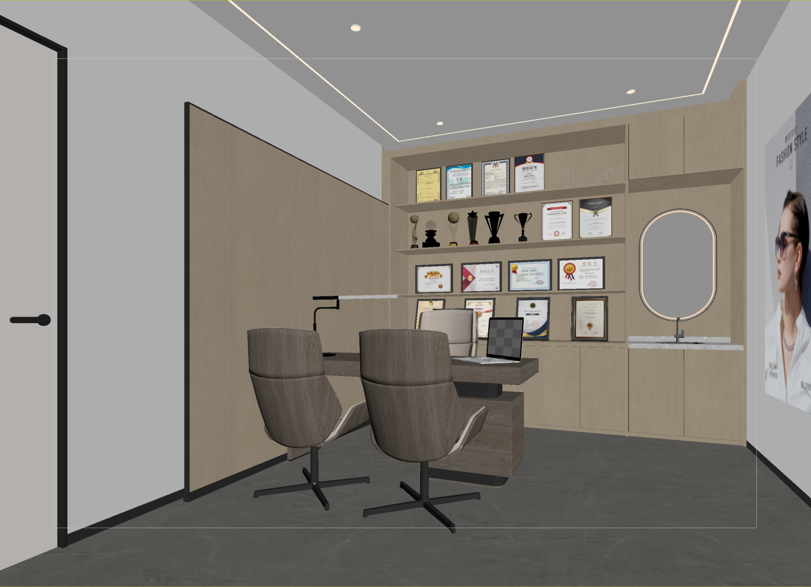 现代经理办公室3D模型下载【ID:1214763356】