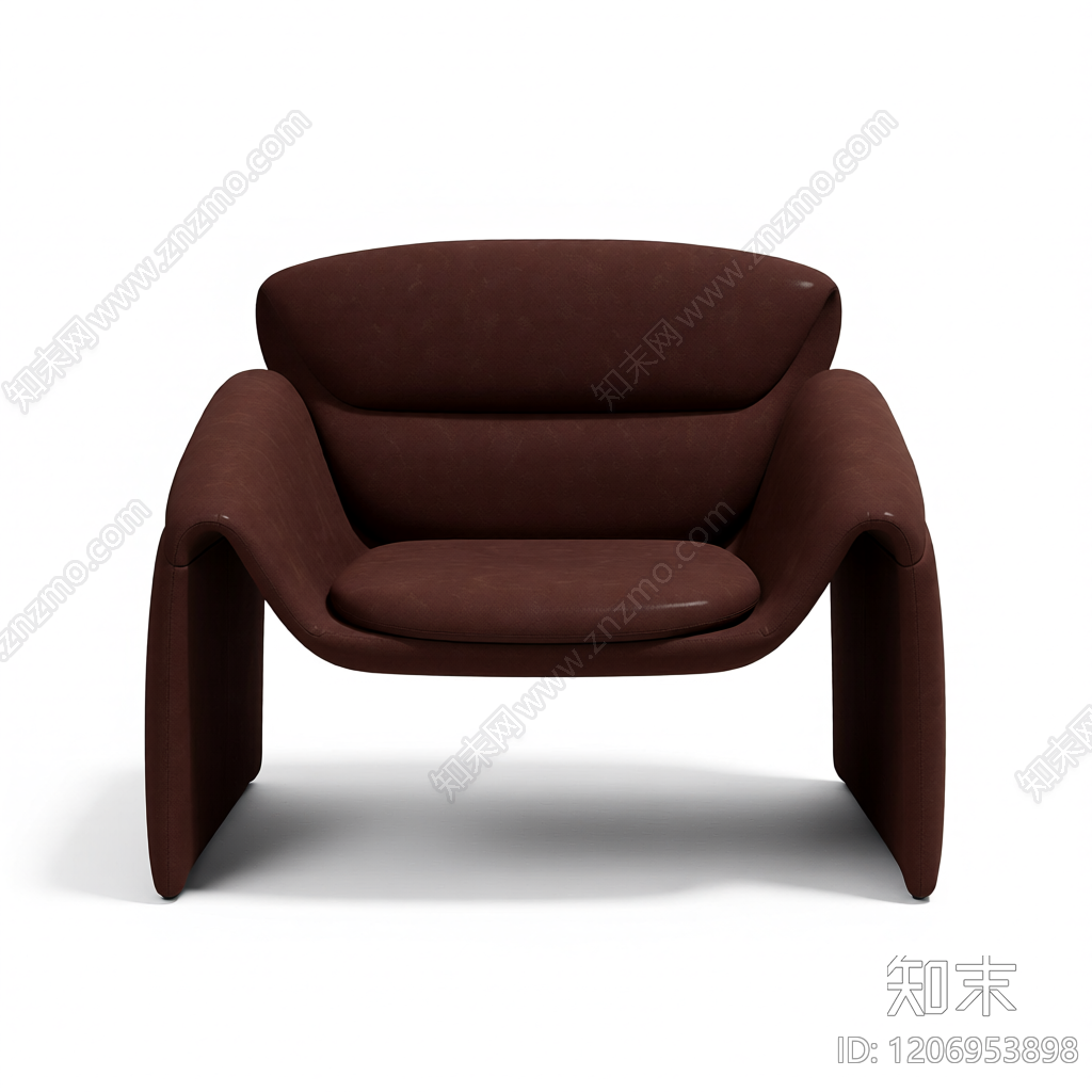 深红皮质单人椅3D模型下载【ID:1206953898】