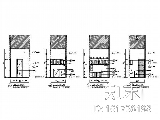 [广东]园林小区售楼部室内装修施工图（含效果）cad施工图下载【ID:161738198】