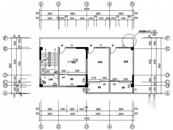 [西昌]某林业局三层宿舍楼建筑扩初图cad施工图下载【ID:168484164】