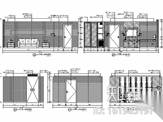 [山东]某酒店二套间装修图cad施工图下载【ID:161985197】