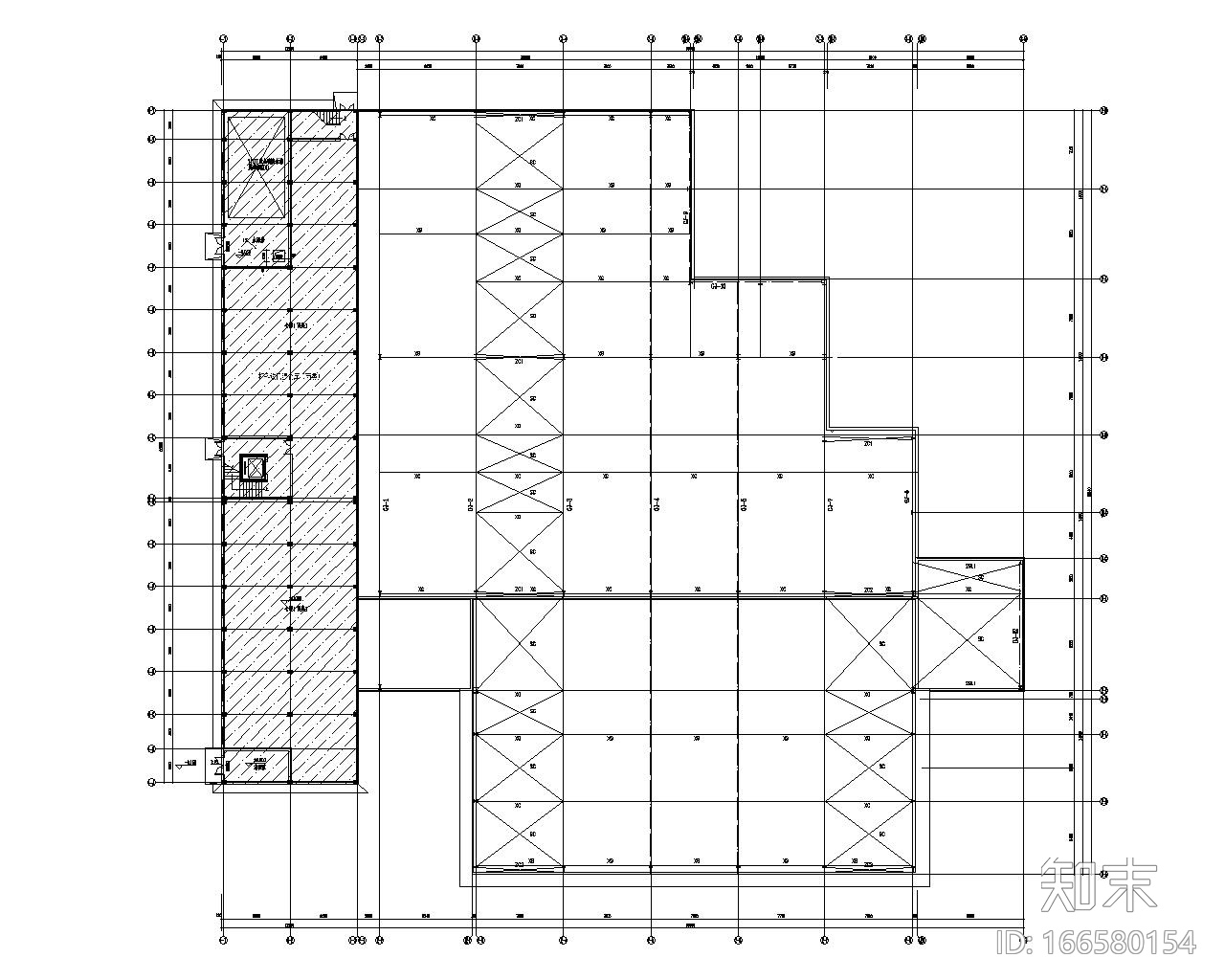 多跨门式钢架轻钢结构厂房施工图（CAD）cad施工图下载【ID:166580154】