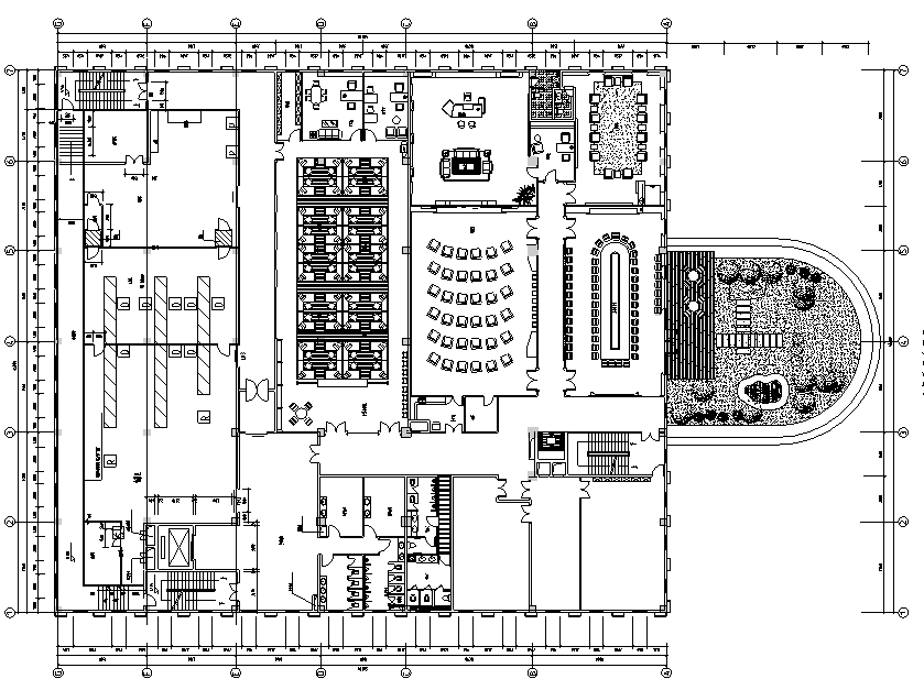 现代简约办公空间装修CAD图纸cad施工图下载【ID:161739114】