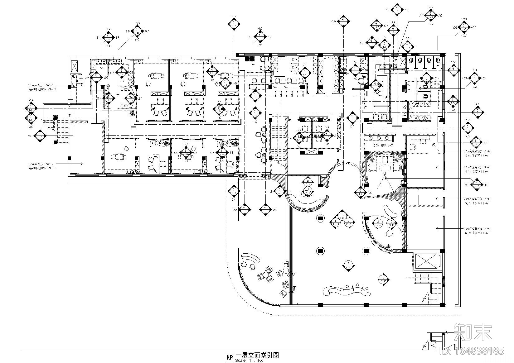 [广东]深圳美莱美容医院室内设计施工图cad施工图下载【ID:164838185】