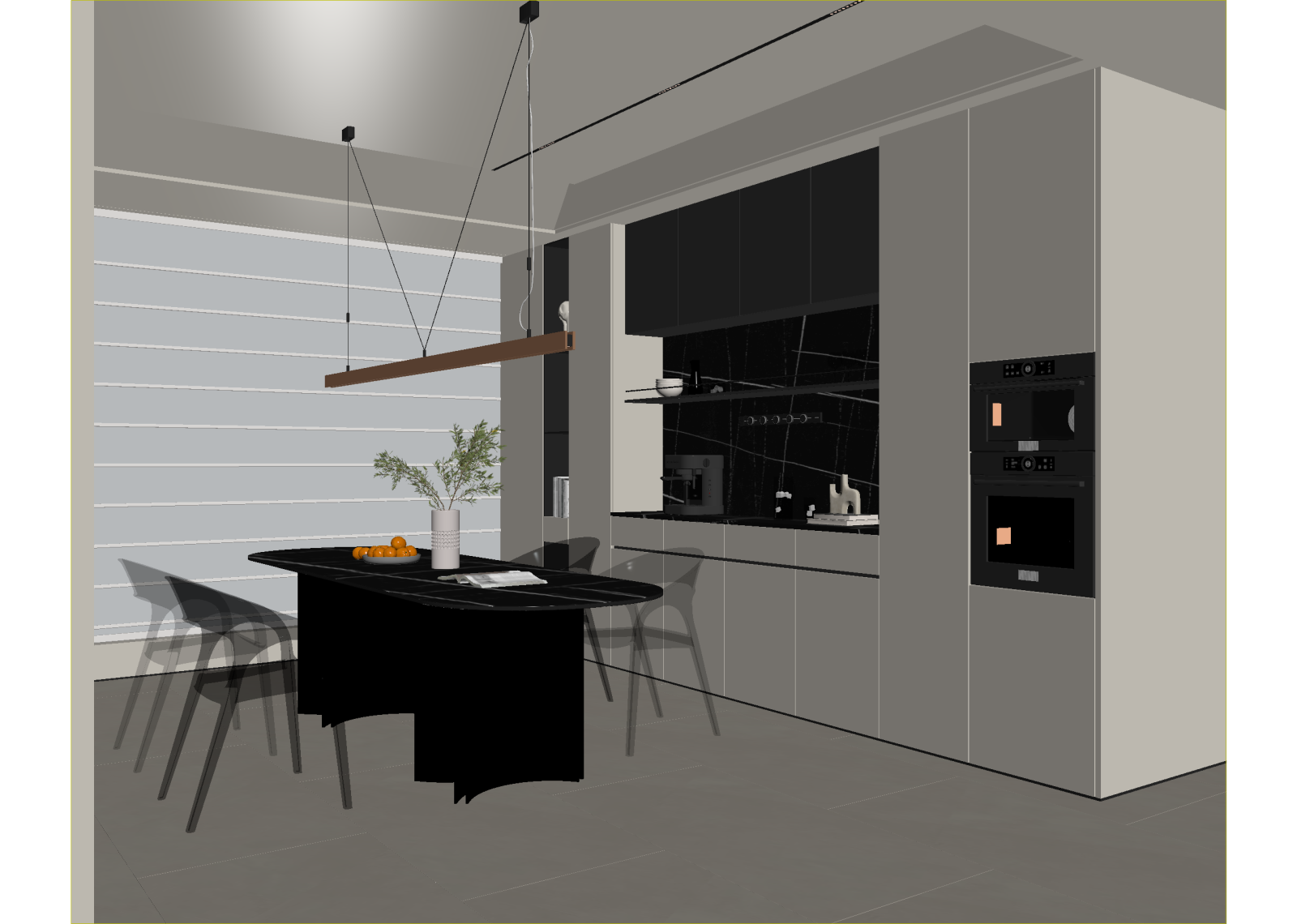 现代开放式厨房3D模型下载【ID:1215029220】