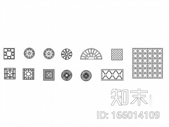 地面拼花CAD图块下载cad施工图下载【ID:166014109】