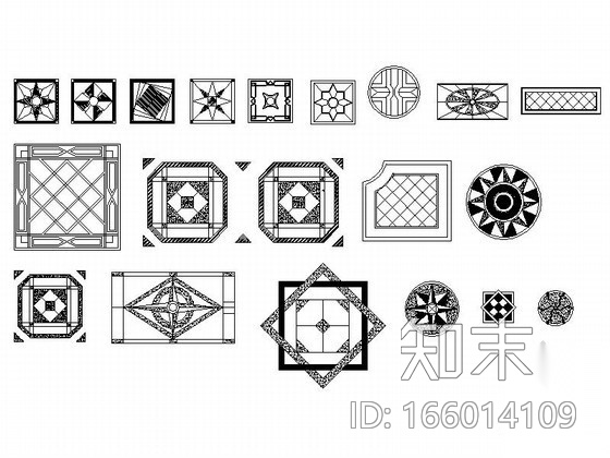 地面拼花CAD图块下载cad施工图下载【ID:166014109】