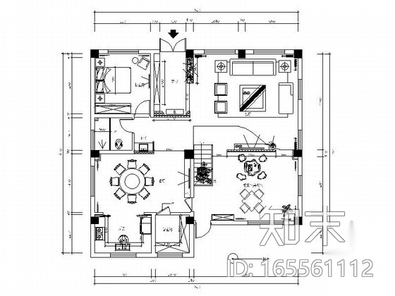 [福建]某时尚三层别墅全套施工图cad施工图下载【ID:165561112】