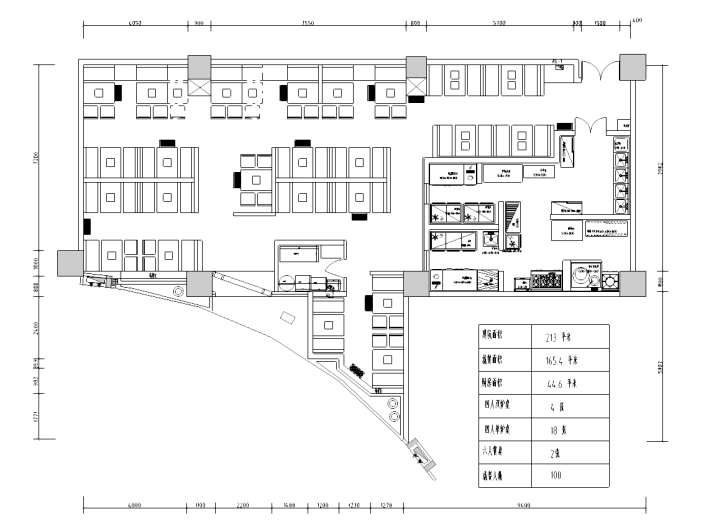 [山东]现代简约风格中餐厅装修全套施工图（含效果图）cad施工图下载【ID:161753155】