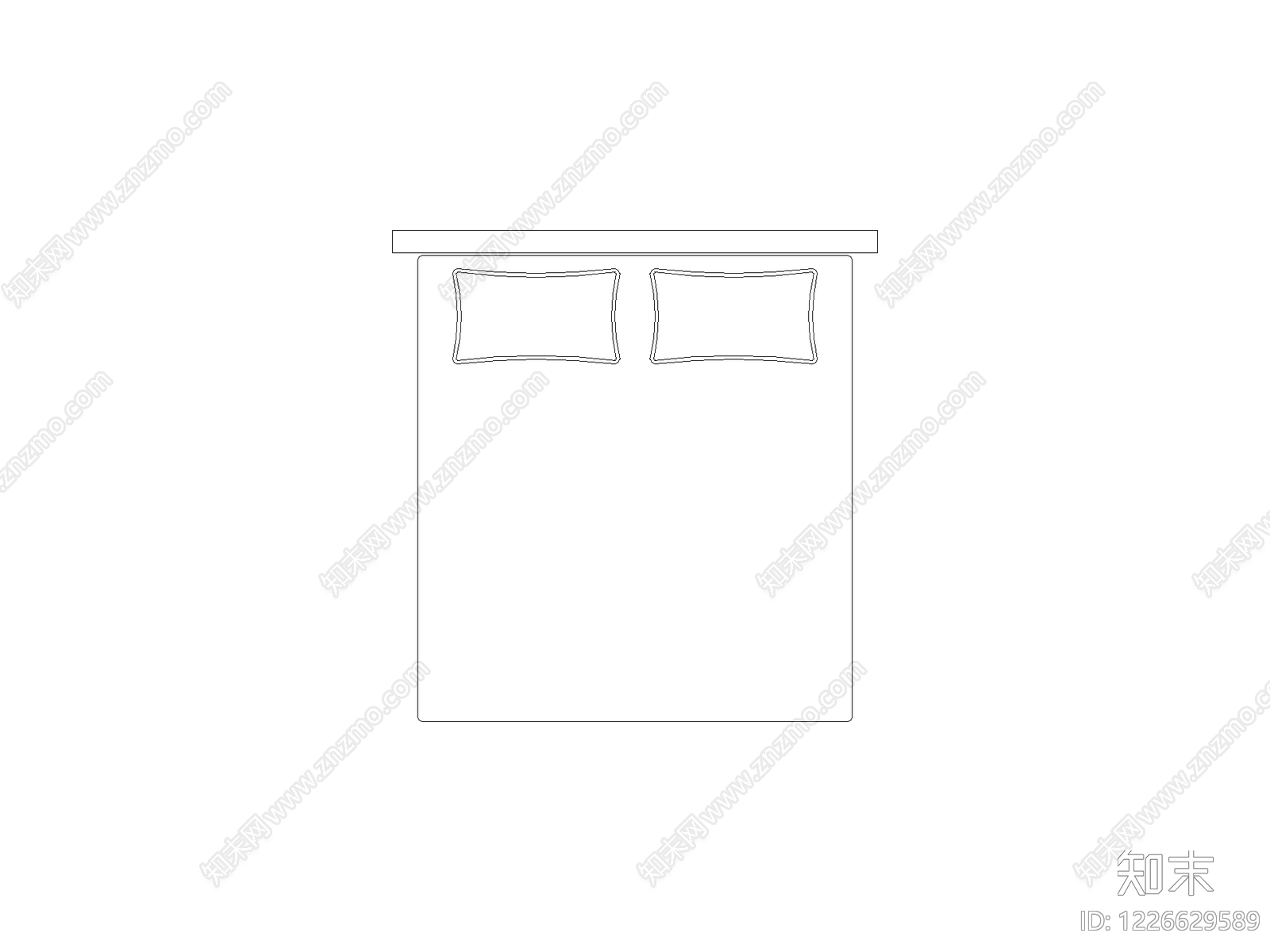 现代,意式床CAD图纸