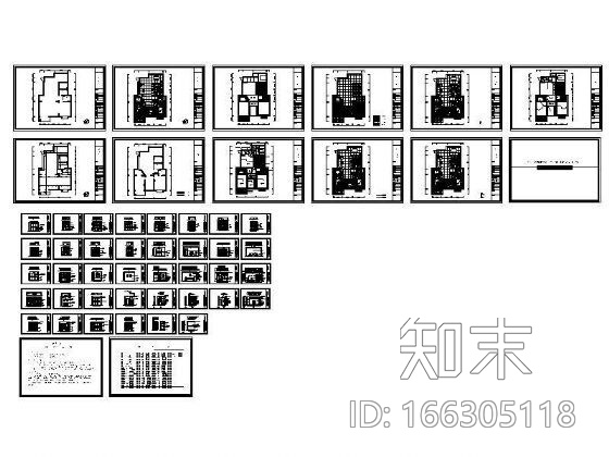 [毕业设计]三居室设计图cad施工图下载【ID:166305118】