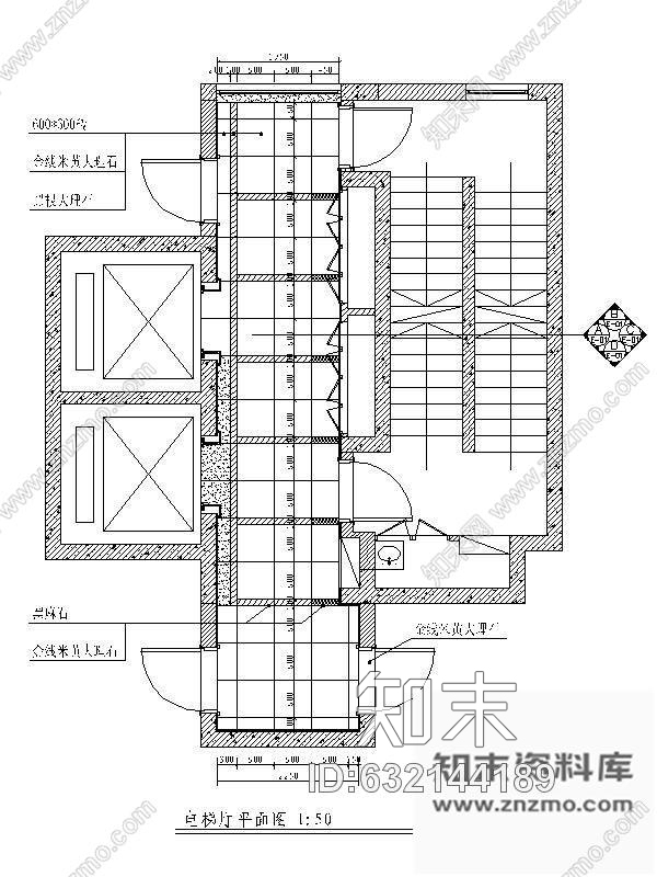 施工图电梯厅装修图施工图下载【ID:632144189】