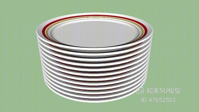 碗碟组合SU模型下载【ID:47652503】