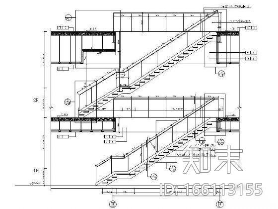 奥迪展厅楼梯详图cad施工图下载【ID:166113155】