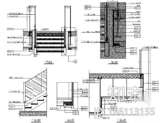 奥迪展厅楼梯详图cad施工图下载【ID:166113155】